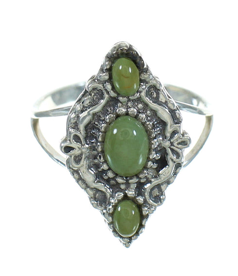 Southwest Turquoise And Genuine Sterling Silver Ring Size 6-3/4 YX86677